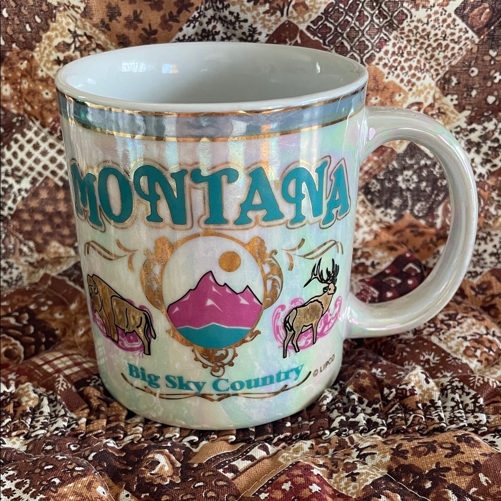 Lipco Montana-themed Souvenir Iridescent/Pearlescent Mug, 10oz